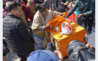 प्रतिष्ठान परिसरमा गायक तथा सङ्गीतकार आचार्यप्रति अन्तिम श्रद्धाञ्जलि