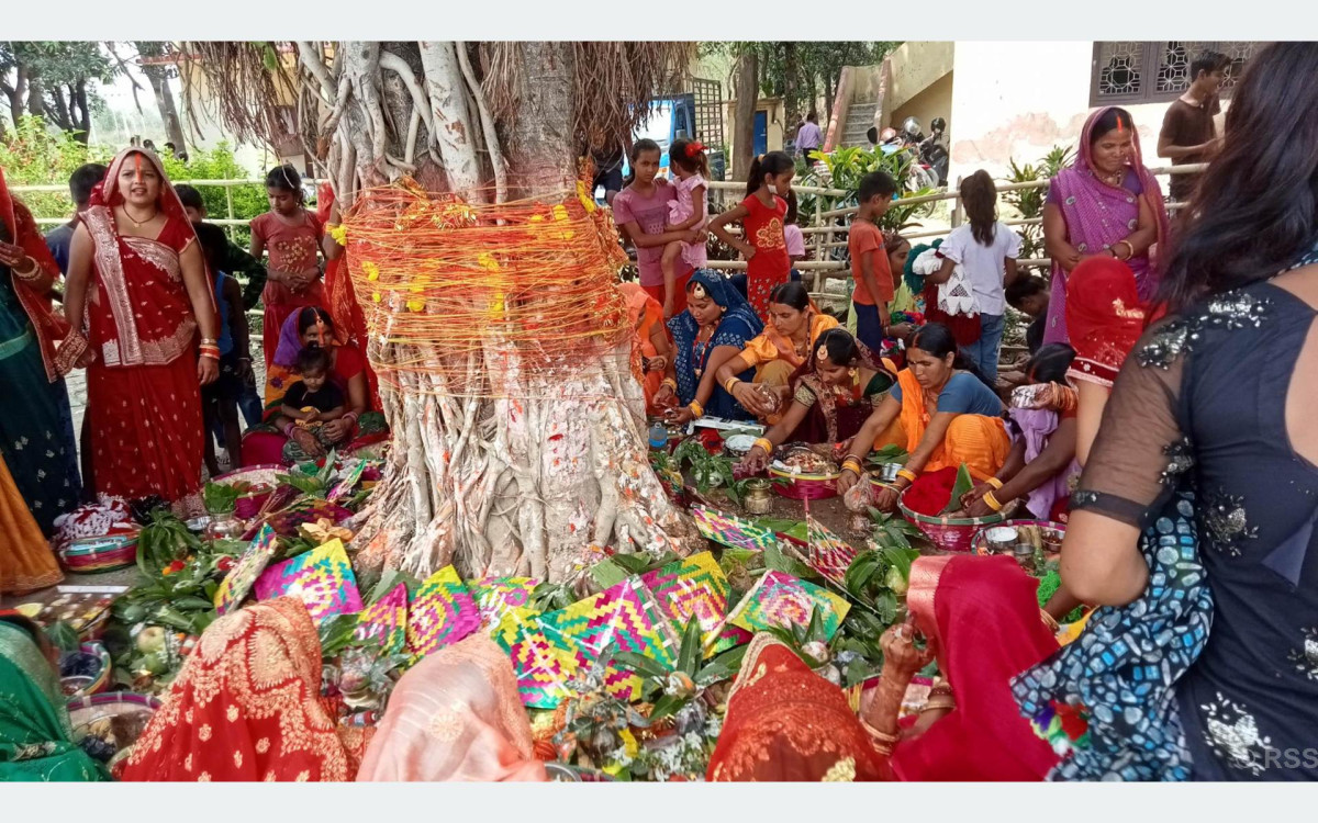 मिथिलाञ्चलमा वटसावित्री पर्व मनाइँदै