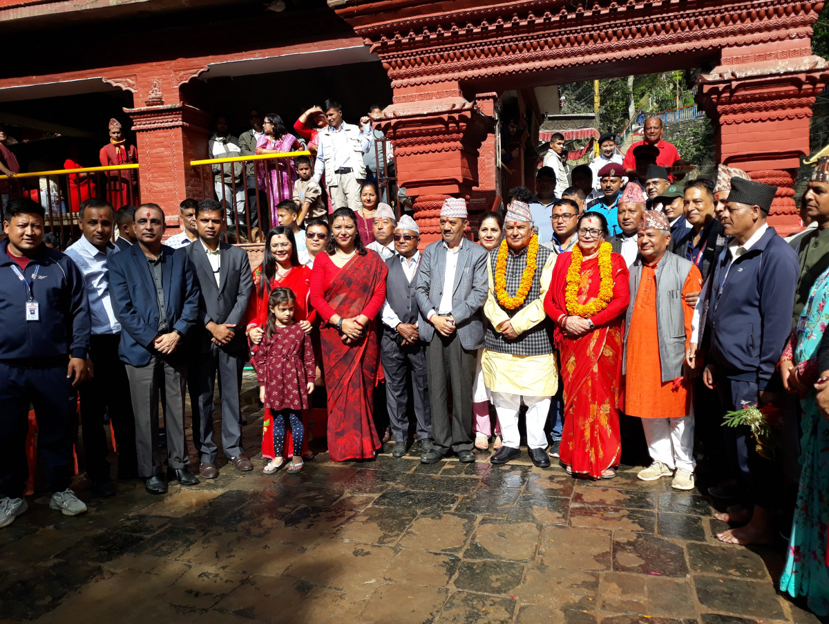 राष्ट्रपति पौडेलद्वारा दक्षिणकाली मन्दिरमा पूजाअर्चना